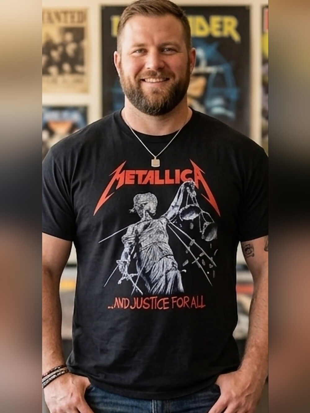 Metallica Men XL And Justice For All Graphic T-Shirt Black Metal Band Tee